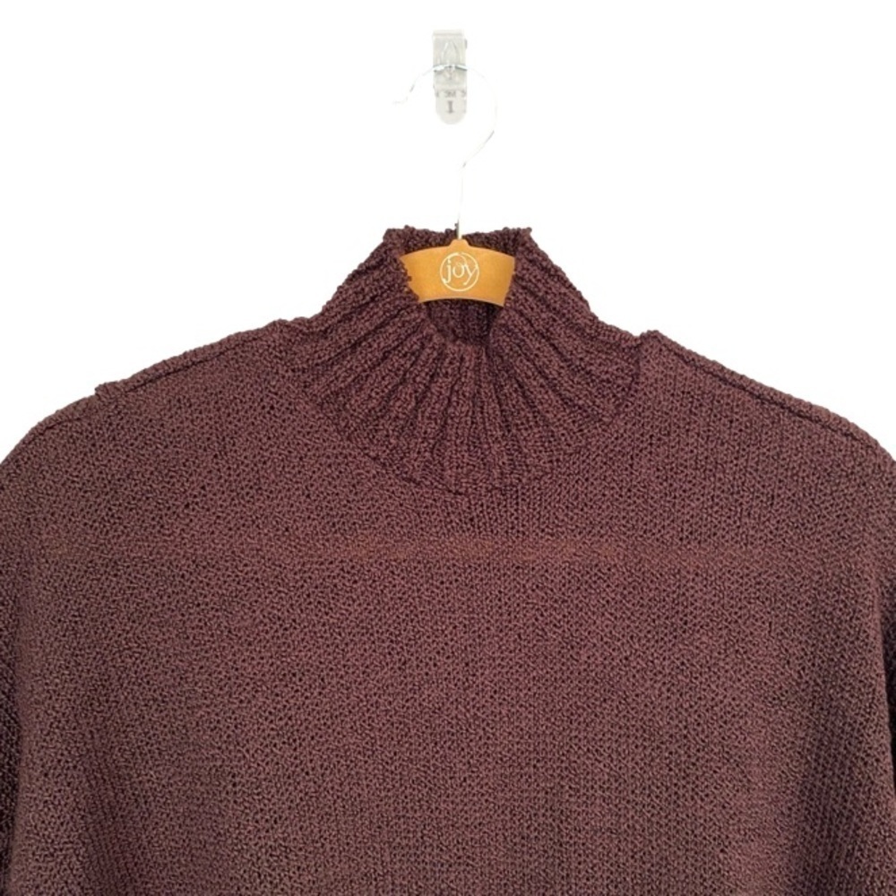COP COPINE Paris Vintage Mock Turtleneck Knit Sweater Women's Deep Plum One-Size - Picture 4 of 16